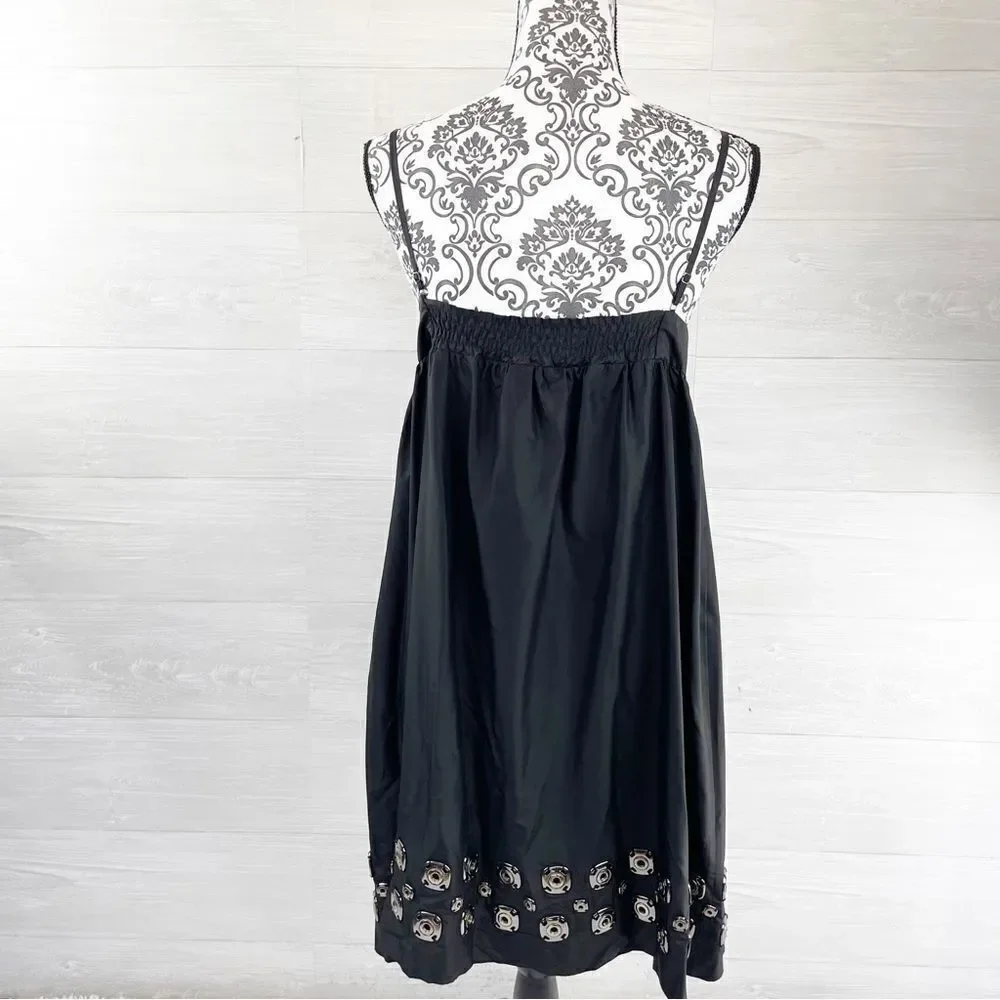 Thomas Wylde Metallic Snap High Rise Silk Midi Skirt Dress - Picture 3 of 6